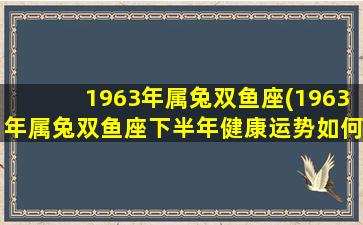 1963年属兔双鱼座(1963年属兔双鱼座下半年健康运势如何)