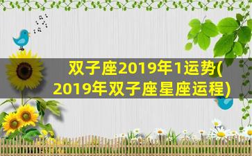 双子座2019年1运势(2019年双子座星座运程)