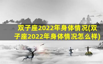 双子座2022年身体情况(双子座2022年身体情况怎么样)