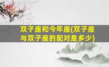 双子座和今年座(双子座与双子座的配对是多少)