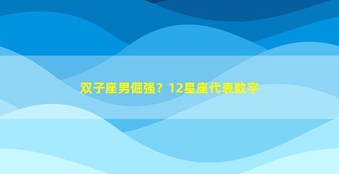 双子座男倔强？12星座代表数字