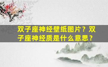 双子座神经壁纸图片？双子座神经质是什么意思？