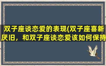 双子座谈恋爱的表现(双子座喜新厌旧，和双子座谈恋爱该如何保持新鲜感)