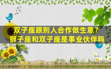 双子座跟别人合作做生意？狮子座和双子座是事业伙伴吗