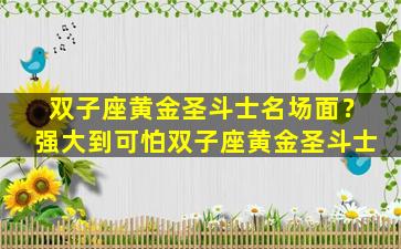 双子座黄金圣斗士名场面？强大到可怕双子座黄金圣斗士